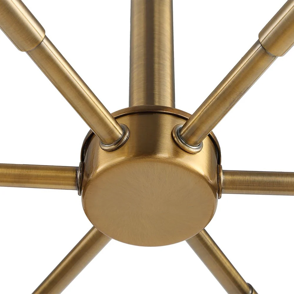 Uttermost Cret Art Deco Brass 12 Light Chandelier - Image 10