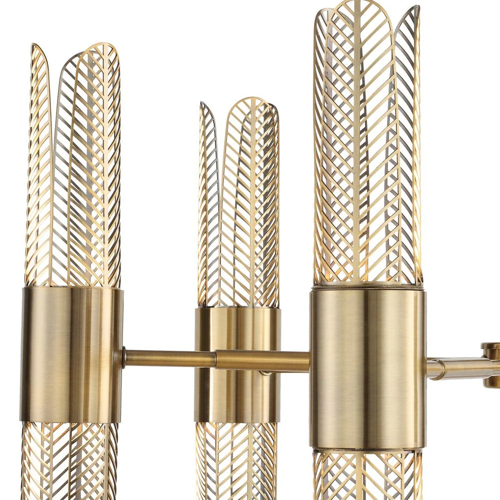 Uttermost Cret Art Deco Brass 12 Light Chandelier - Image 7