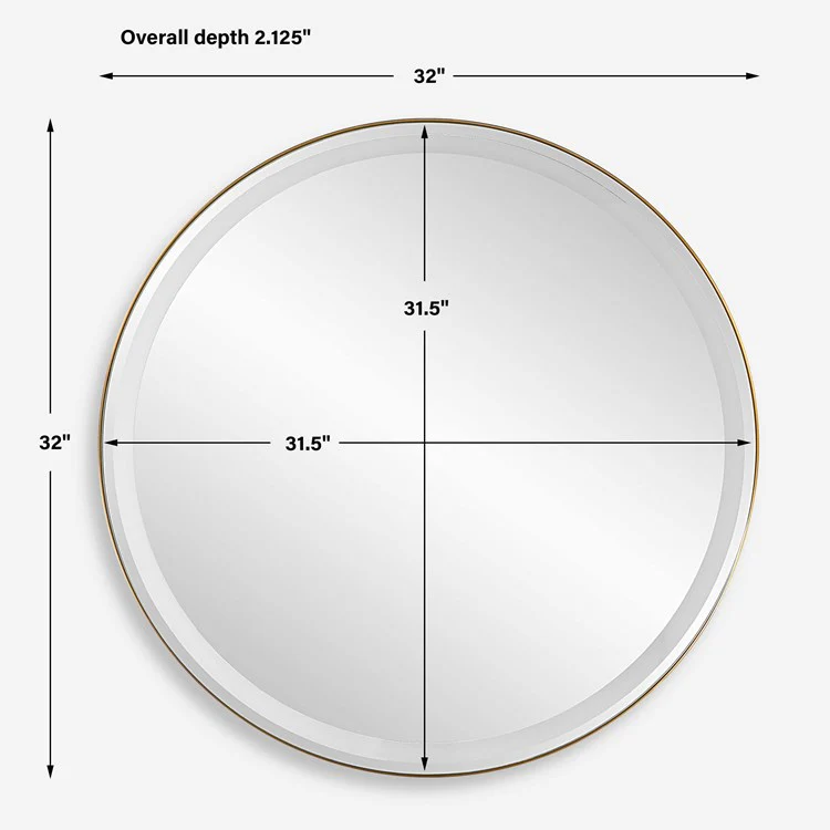 Uttermost Crofton Lighted Brass Round Mirror - Image 9