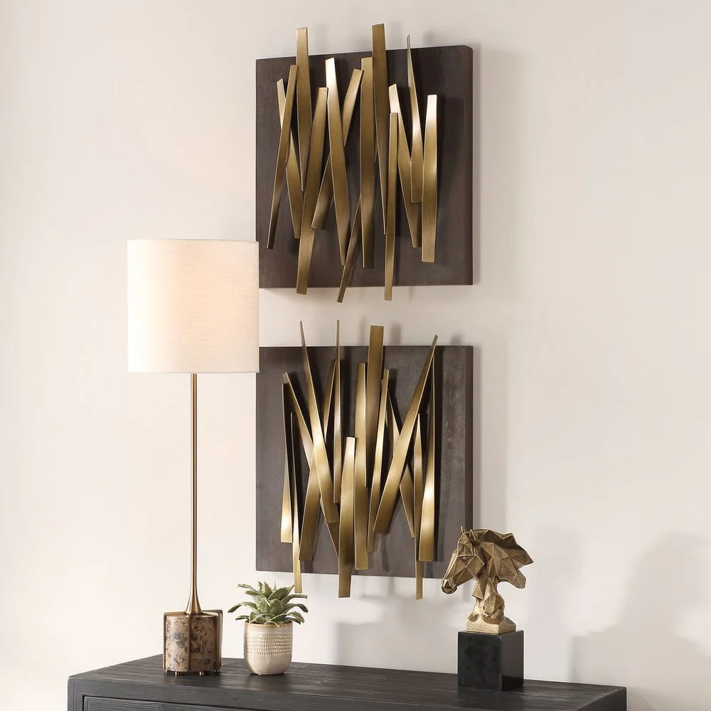 Uttermost Crosshatch Metal Wall Decor ~ Set Of Two - Image 2