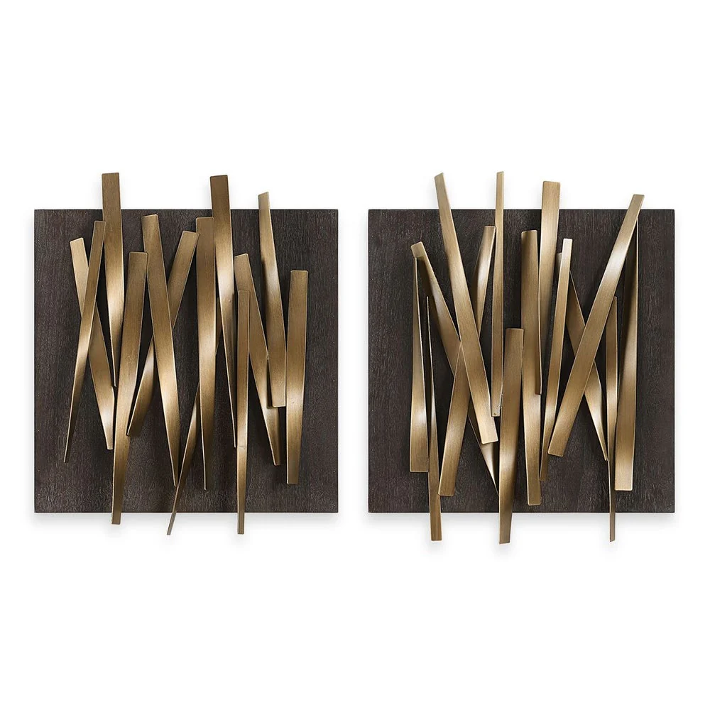 Uttermost Crosshatch Metal Wall Decor ~ Set Of Two - Image 3