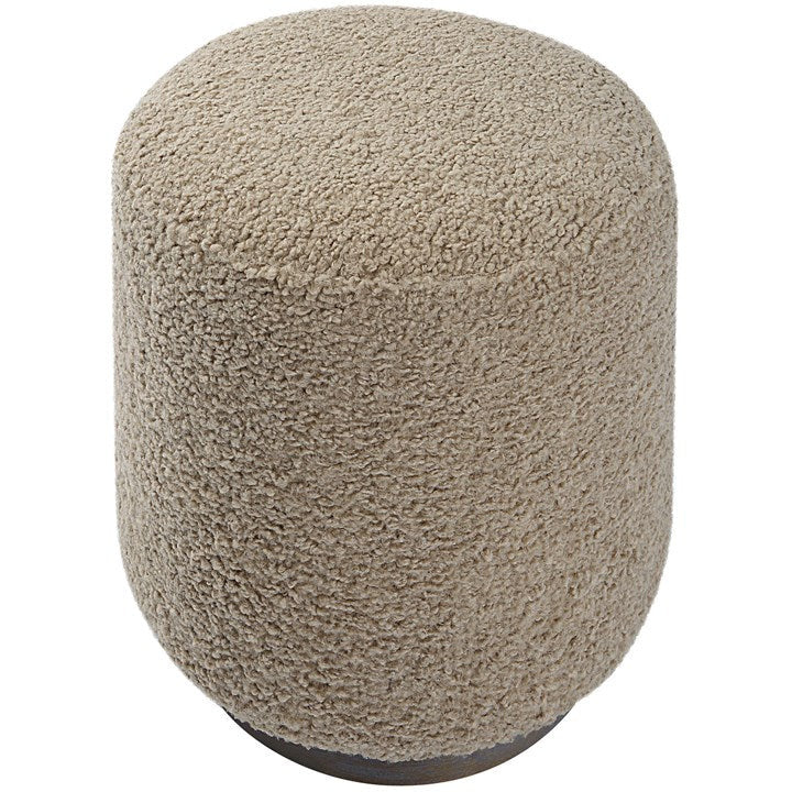 Uttermost Avila Latte Faux Shearling Round Ottoman - Image 3