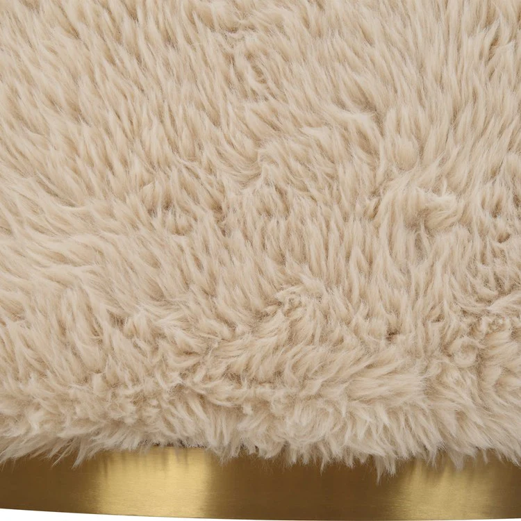 Uttermost Crue Caramel Long Haired Faux Sheepskin Barrel Style Swivel Chair - Image 8