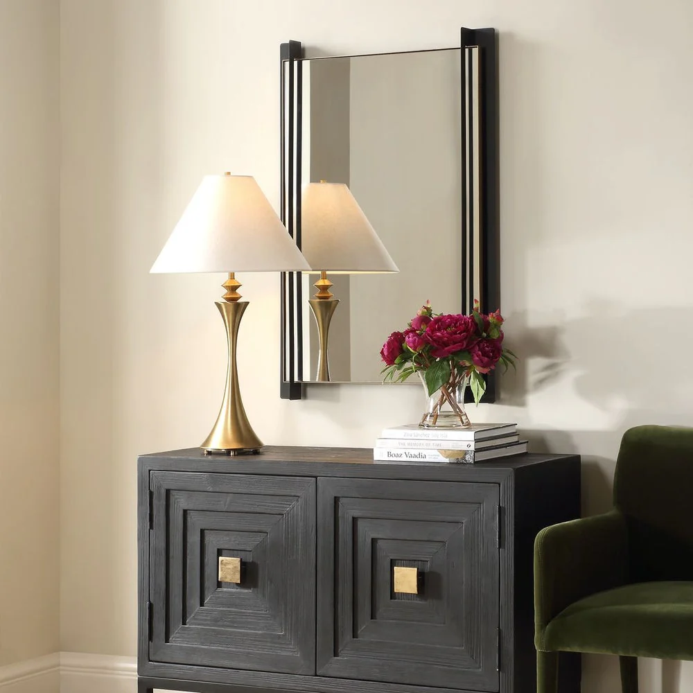 Uttermost Cunene Matte Black Industrial Elements Framed Mirror