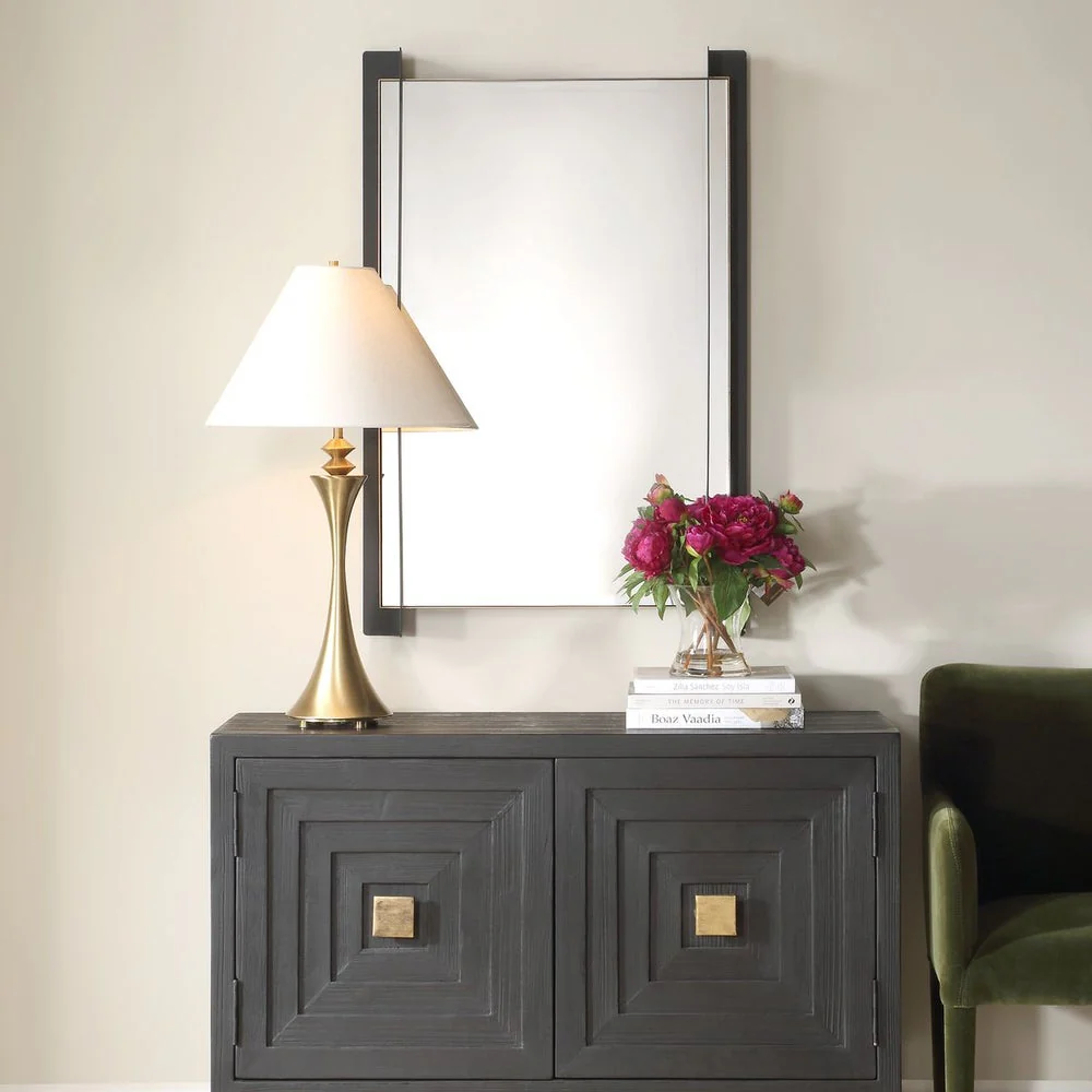Uttermost Cunene Matte Black Industrial Elements Framed Mirror - Image 2