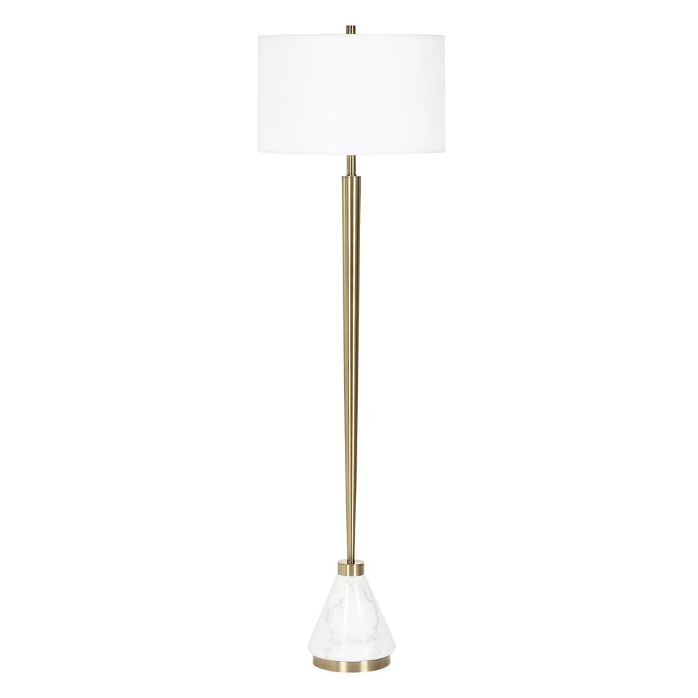 Uttermost Curran Plated Brass With Thick Marble Foot Floor Lamp - Image 4