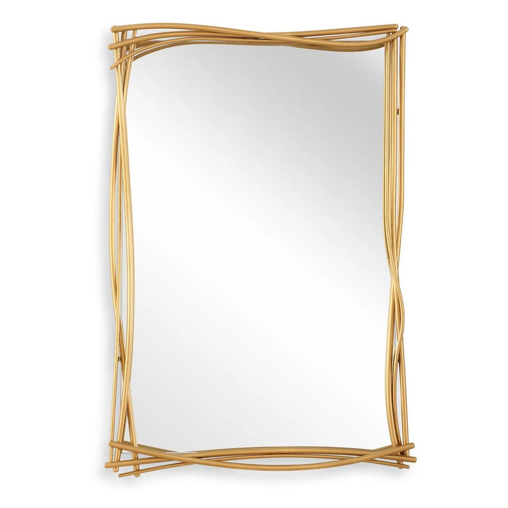 Uttermost Curved Branches Antique Gold Leaf Iron Mirror - Image 3