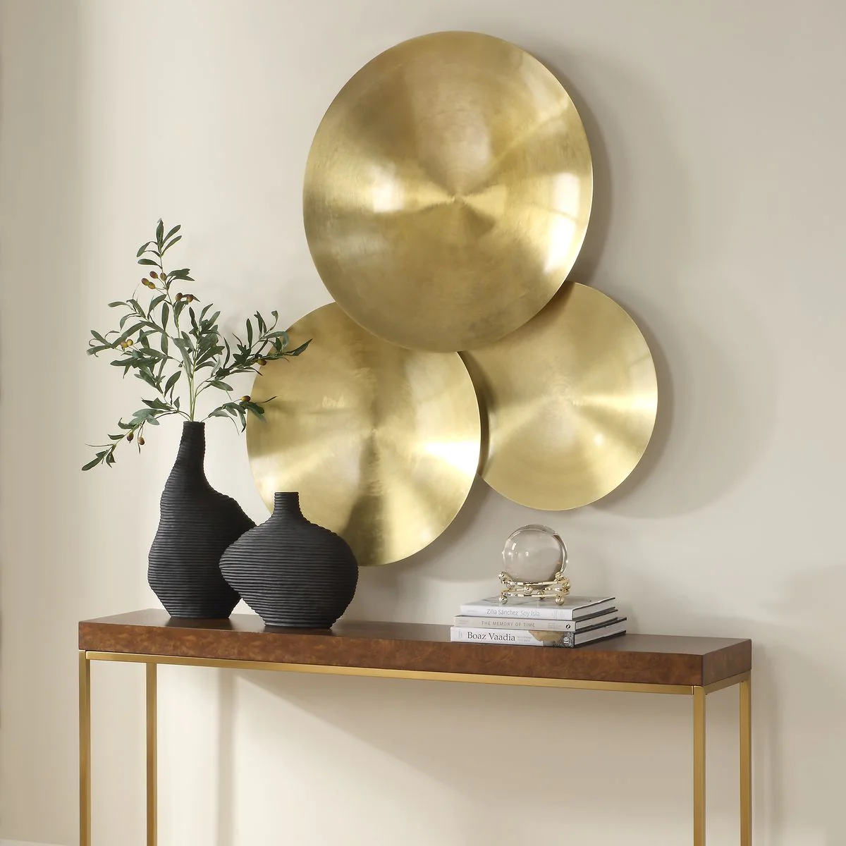 Uttermost Cymbalic Brass Iron Discs Wall Decor ~ Set Of 3 - Image 2