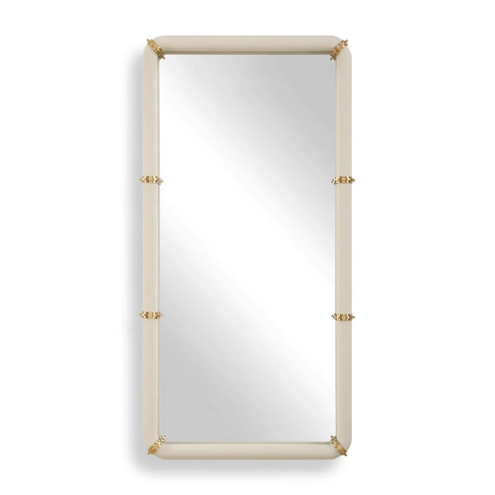 Uttermost Cyprus White Shagreen And Brass Mirror - Image 3