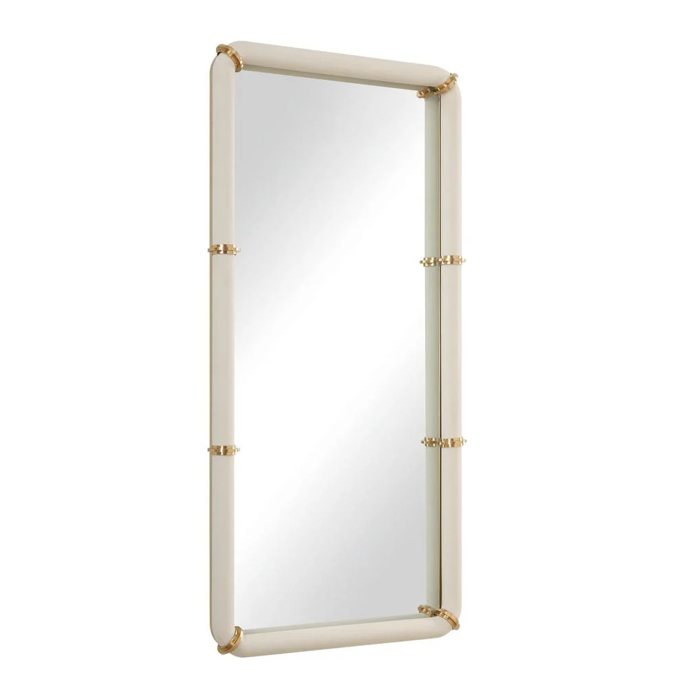 Uttermost Cyprus White Shagreen And Brass Mirror - Image 4