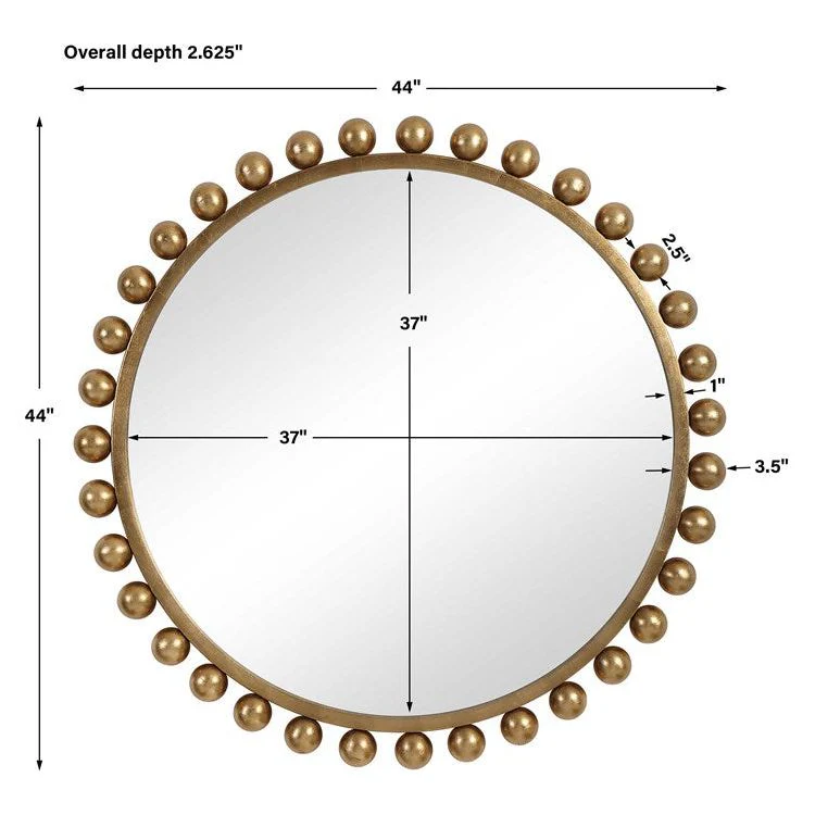 Uttermost Cyra Metallic Gold Leaf Round Mirror - Image 7