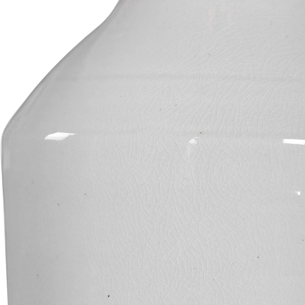 Uttermost Dakota White Crackle Glazed Ceramic Table Lamp With Linen Shade - Image 5
