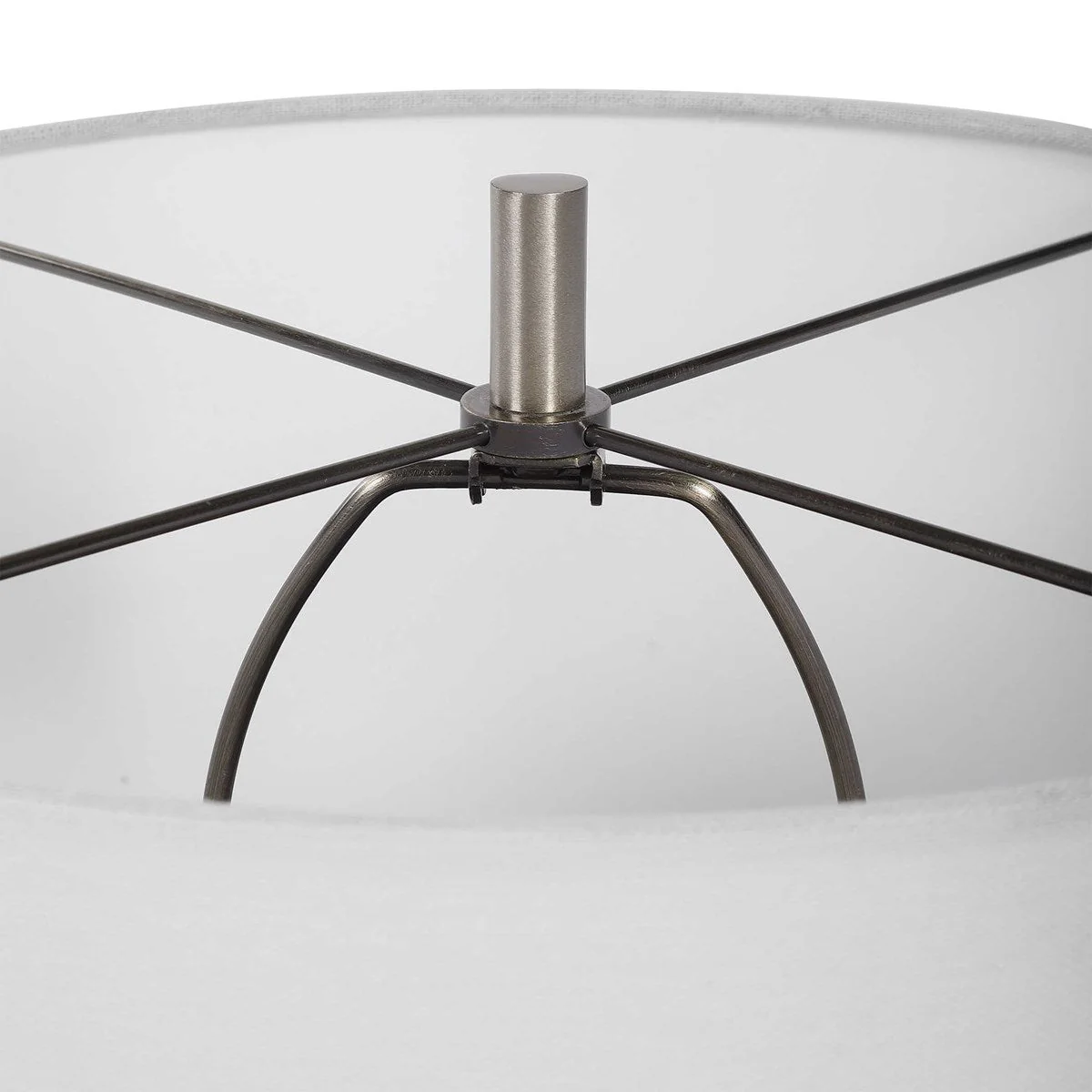 Uttermost Dakota White Crackle Glazed Ceramic Table Lamp With Linen Shade - Image 7