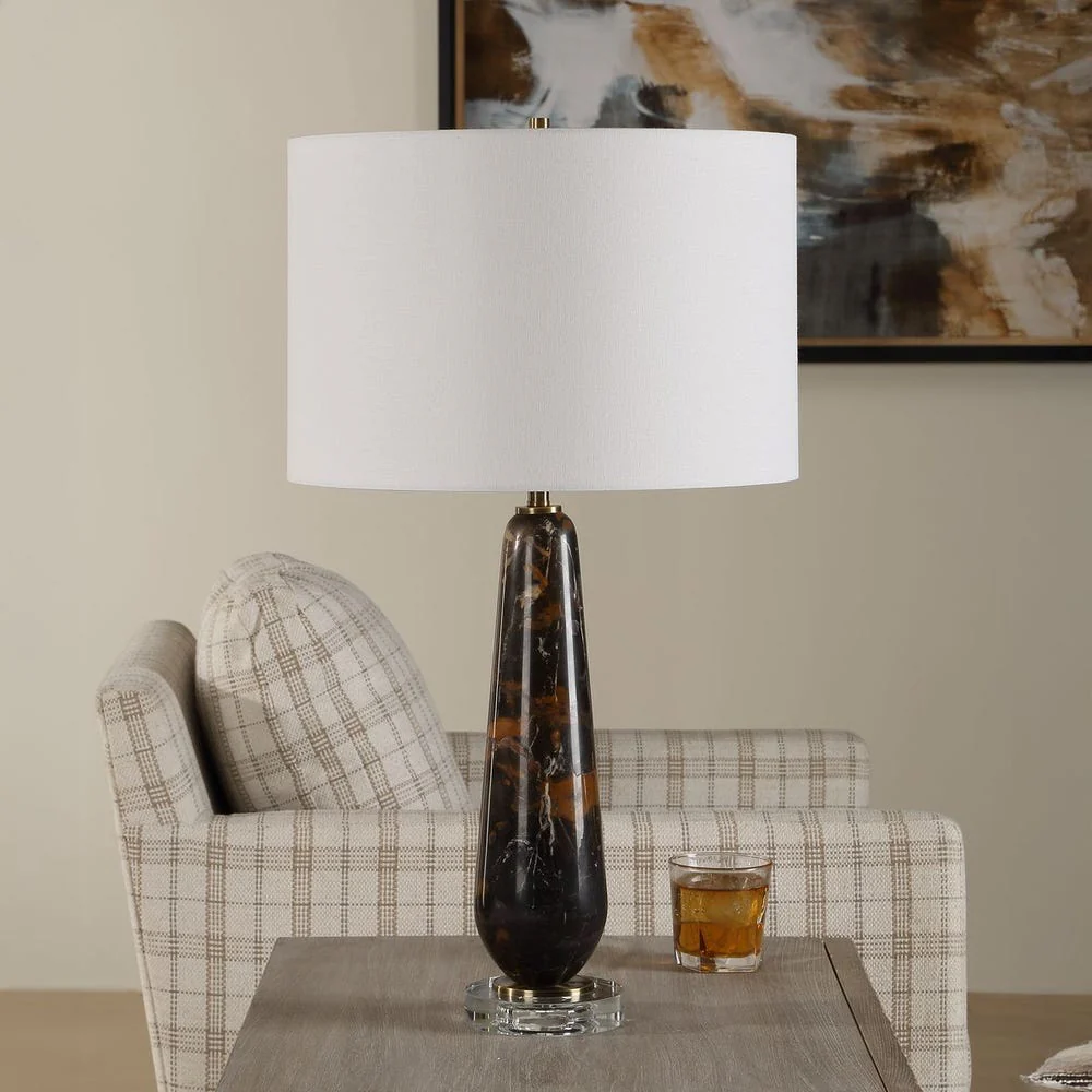 Uttermost Dames Dark Marble With White And Brown Veining Table Lamp - Image 2