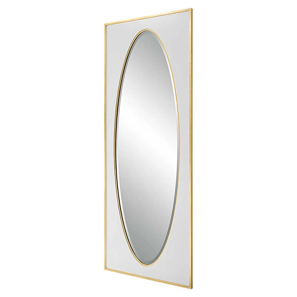 Uttermost Danbury White And Gold Leaf Mirror - Image 5