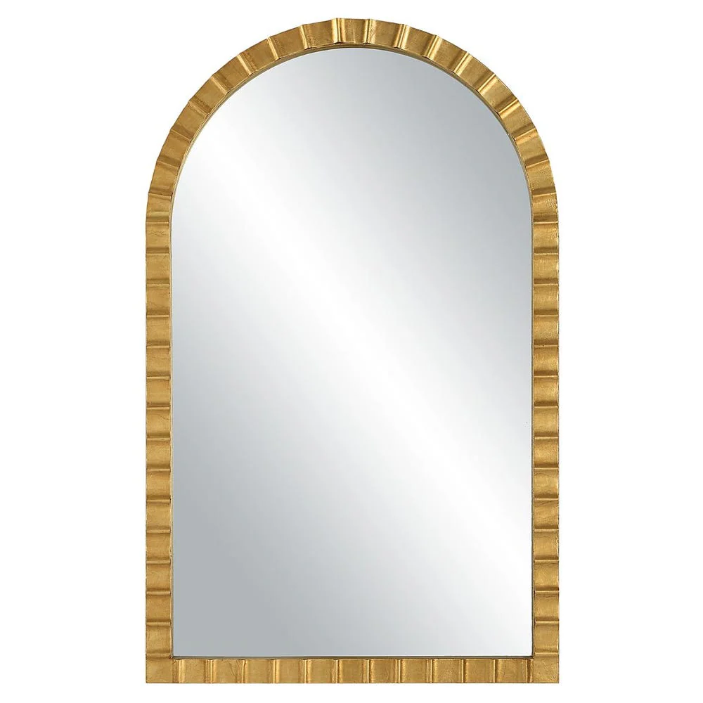 Uttermost Dandridge Antique Gold Leaf Iron Arch Mirror - Image 2