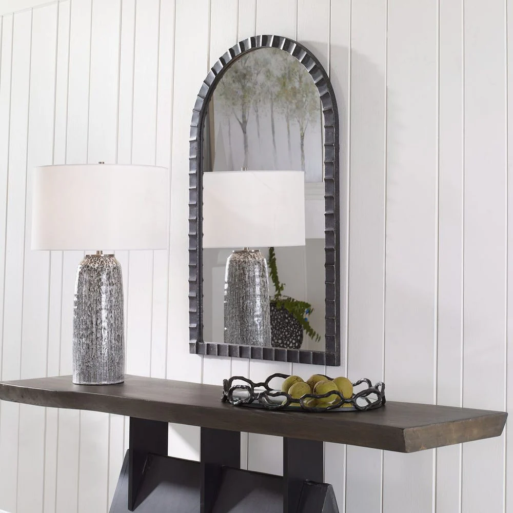 Uttermost Dandridge Black Iron Arch Mirror - Image 2