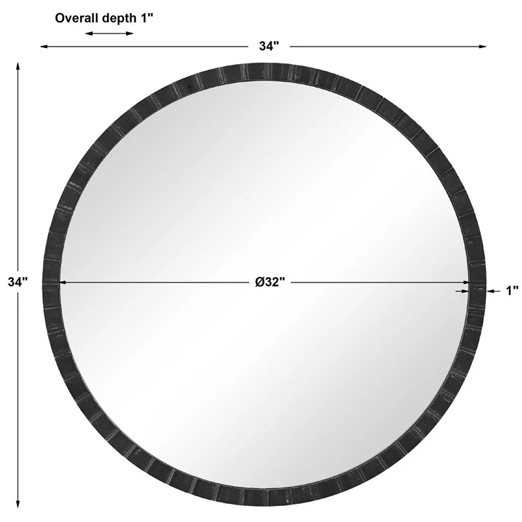 Uttermost Dandridge Black Iron Round Mirror - Image 6