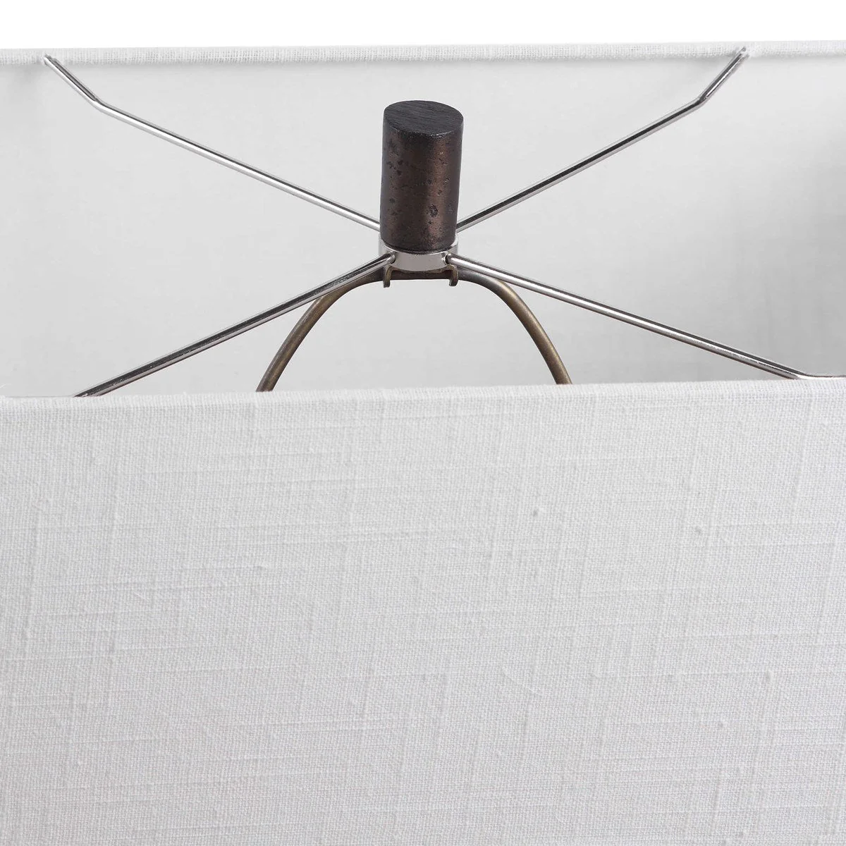 Uttermost Darbie Aged Black Iron Modern Table Lamp With White Linen Shade - Image 7
