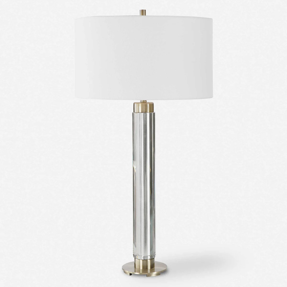 Uttermost Davies Cut Crystal Table Lamp With White Linen Shade - Image 4