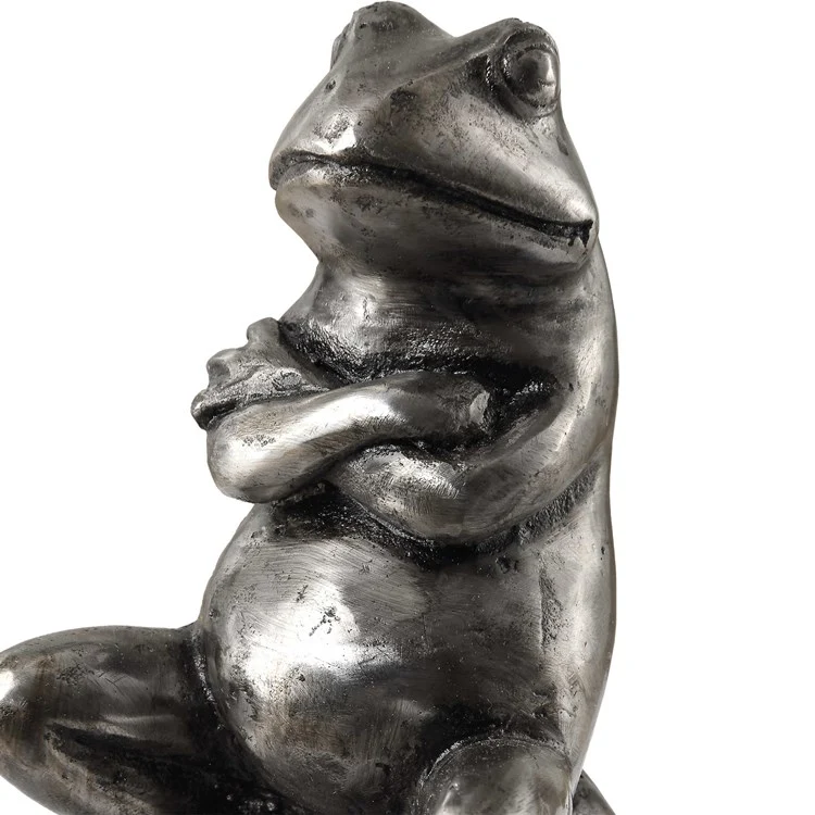 Uttermost Daydreaming Frogs Antiqued Silver Bookends - Image 5