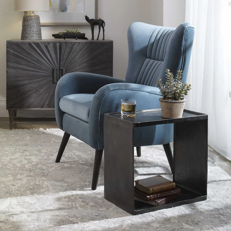 Uttermost Derwent Antique Dark Nickel Modern Side Table