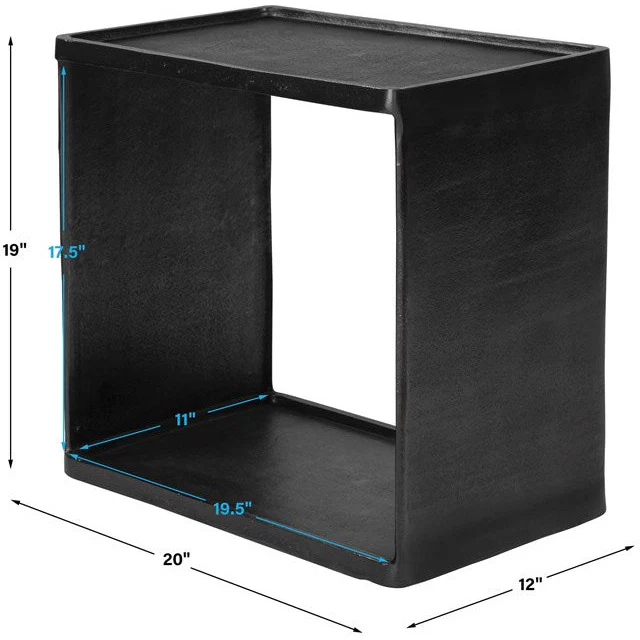 Uttermost Derwent Antique Dark Nickel Modern Side Table - Image 6
