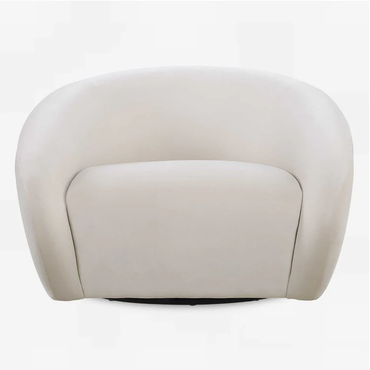 Uttermost DeSoto Cream Velvet Swivel Chair - Image 3