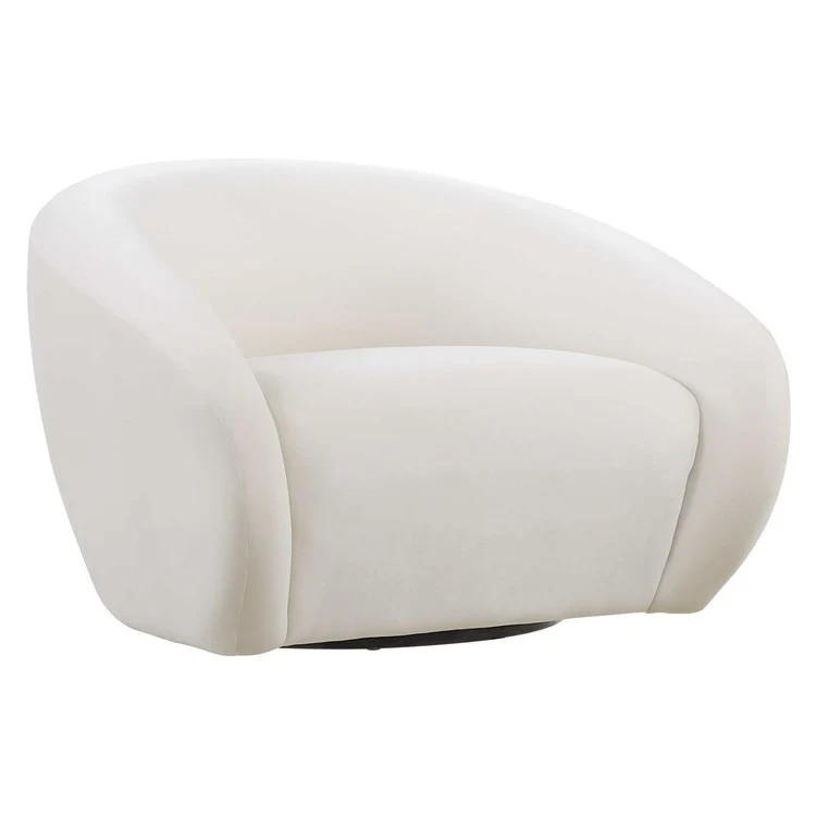 Uttermost DeSoto Cream Velvet Swivel Chair - Image 4