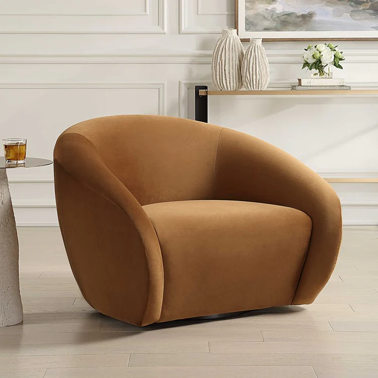 Uttermost DeSoto Hazelnut Velvet Swivel Chair - Image 3