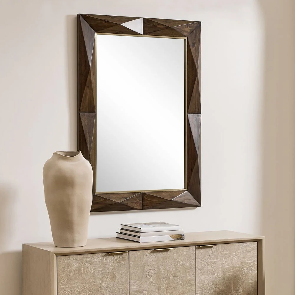 Uttermost Diamond In The Rough Acacia Wood Mirror - Image 2