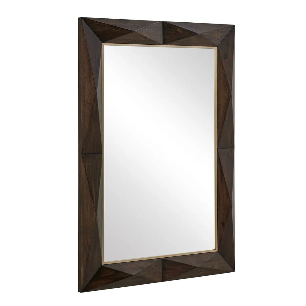 Uttermost Diamond In The Rough Acacia Wood Mirror - Image 4