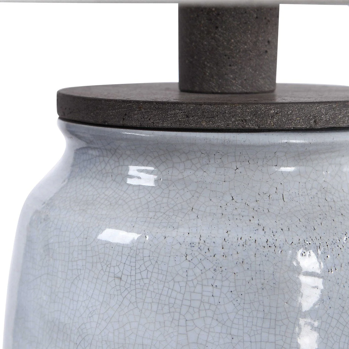 Uttermost Dimitri Light Blue Crackle Glazed Ceramic Table Lamp With Linen Shade - Image 7