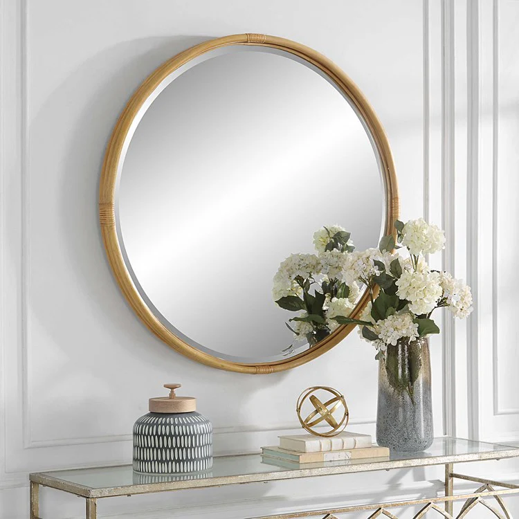Uttermost Drift Away Natural Rattan Round Mirror - Image 3