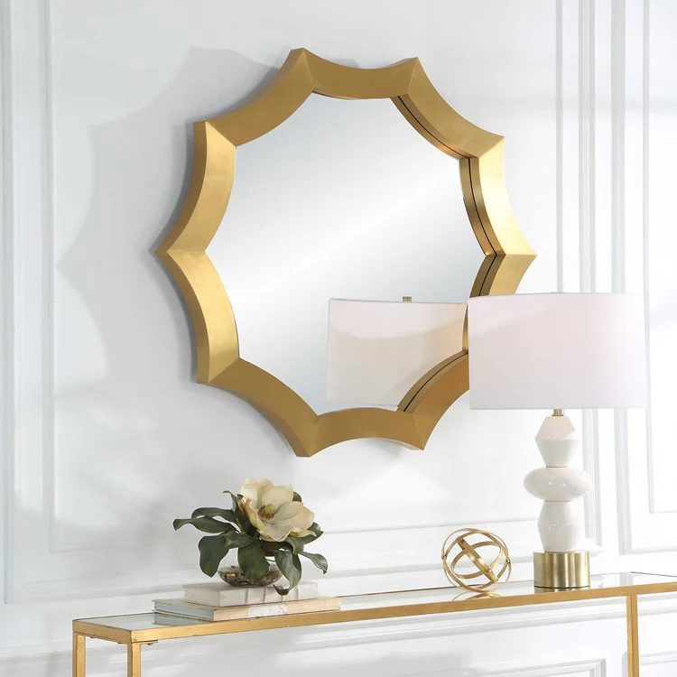Uttermost Flare Brushed Brass Round Mirror - Image 2