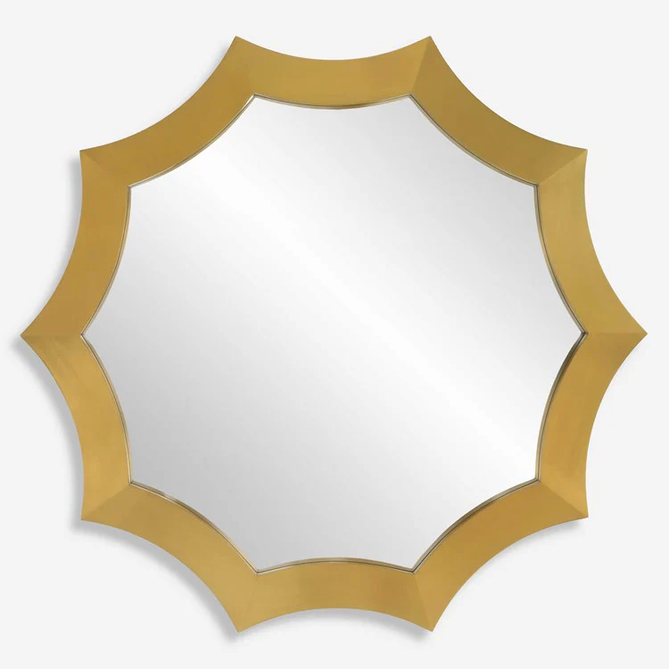 Uttermost Flare Brushed Brass Round Mirror - Image 3