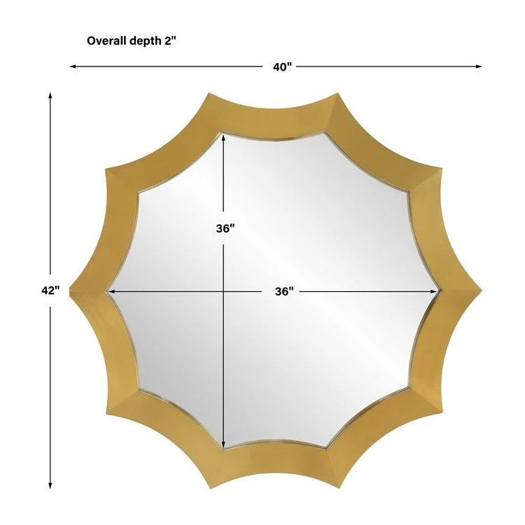 Uttermost Flare Brushed Brass Round Mirror - Image 6