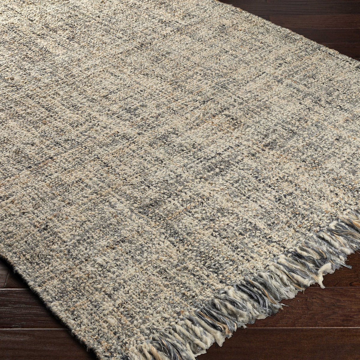 Uttermost Dumont Hand Woven Jute and Wool Tan, Gray & Charcoal Rug ~ 5' x 7'6" - Image 5