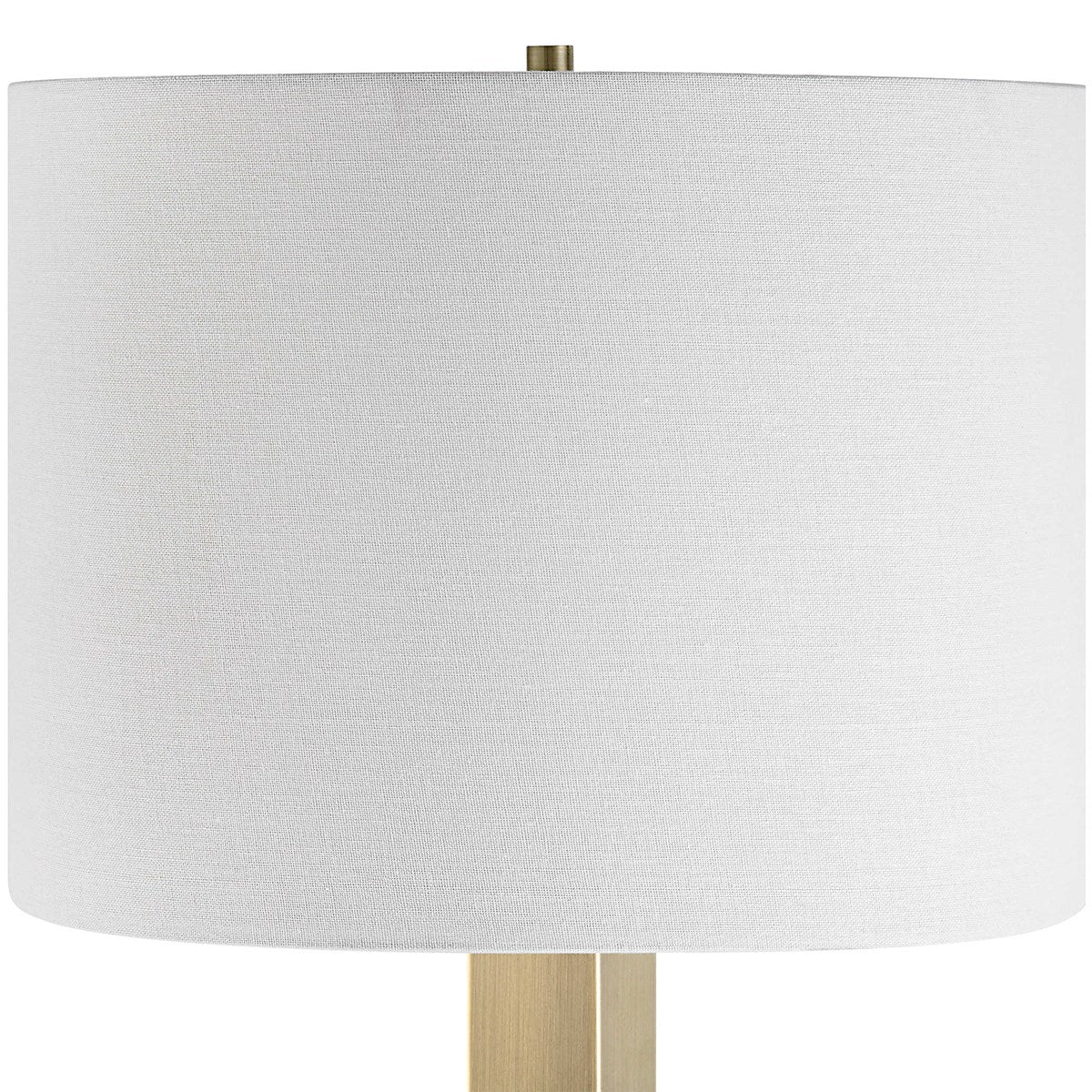 Uttermost Duomo Antique Brass Table Lamp With White Linen Shade - Image 7