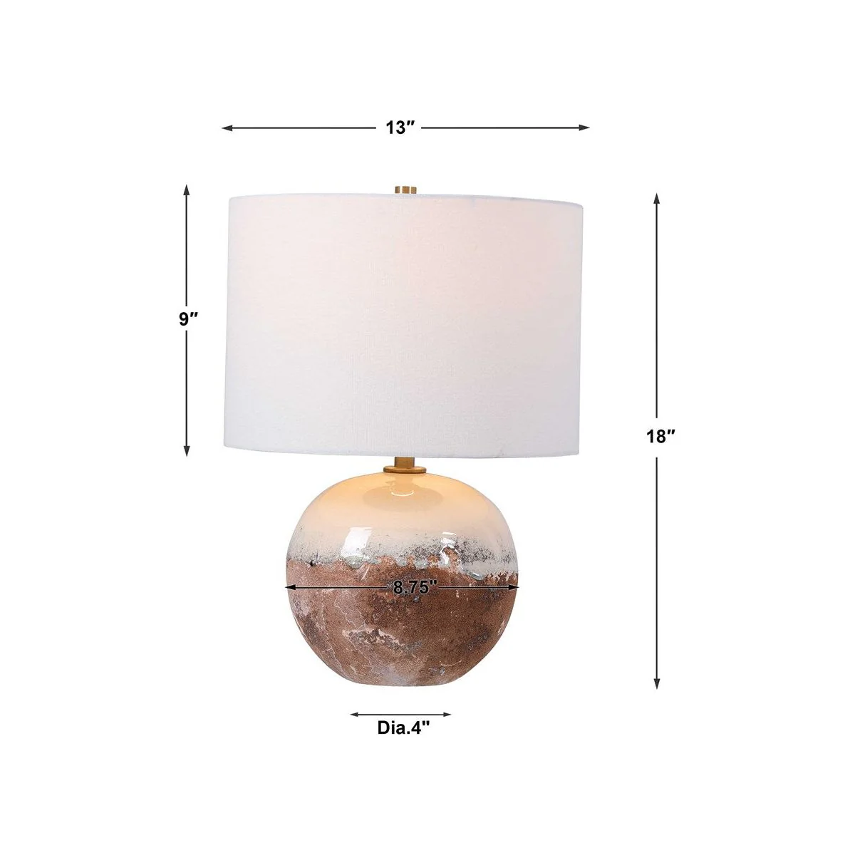 Uttermost Durango Terracotta Rust Ceramic Accent Lamp With White Linen Shade - Image 8