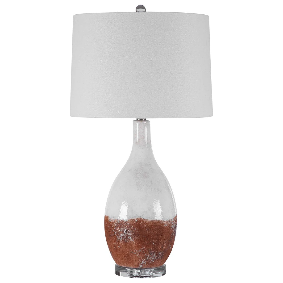 Uttermost Durango Terracotta Rust Ceramic Table Lamp With White Linen Shade - Image 5