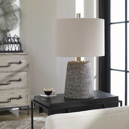 Uttermost Duron Table Lamp With Beige Linen Shade - Image 3