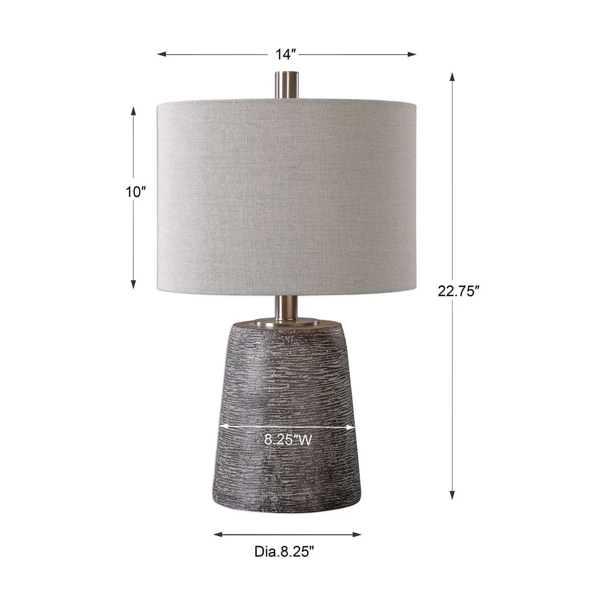 Uttermost Duron Table Lamp With Beige Linen Shade - Image 4