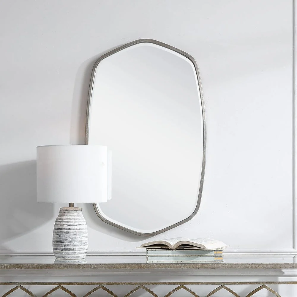 Uttermost Duronia Unique Shape Silver Leaf Mirror