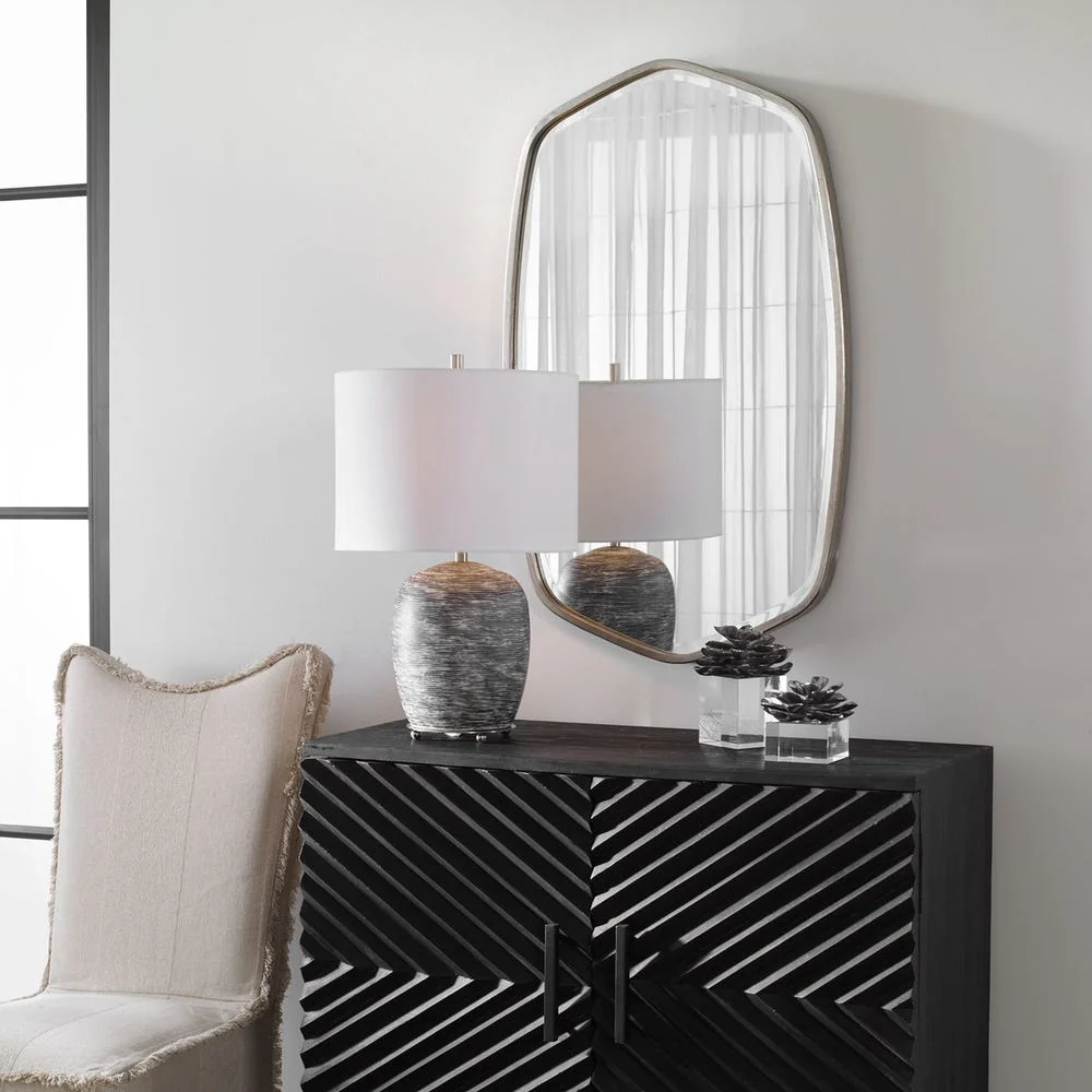 Uttermost Duronia Unique Shape Silver Leaf Mirror - Image 3