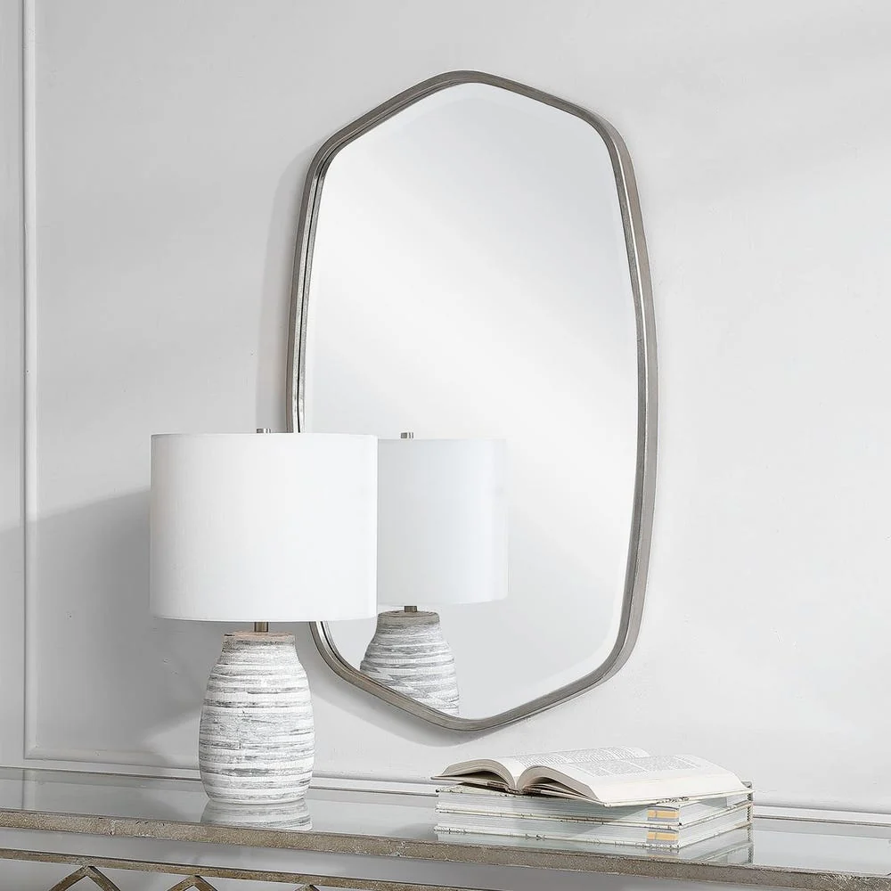 Uttermost Duronia Unique Shape Silver Leaf Mirror - Image 4