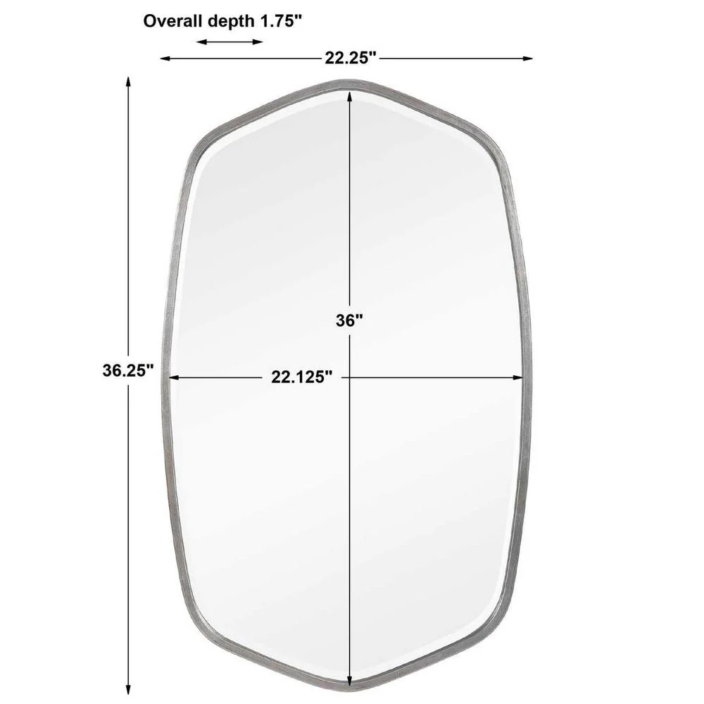 Uttermost Duronia Unique Shape Silver Leaf Mirror - Image 8