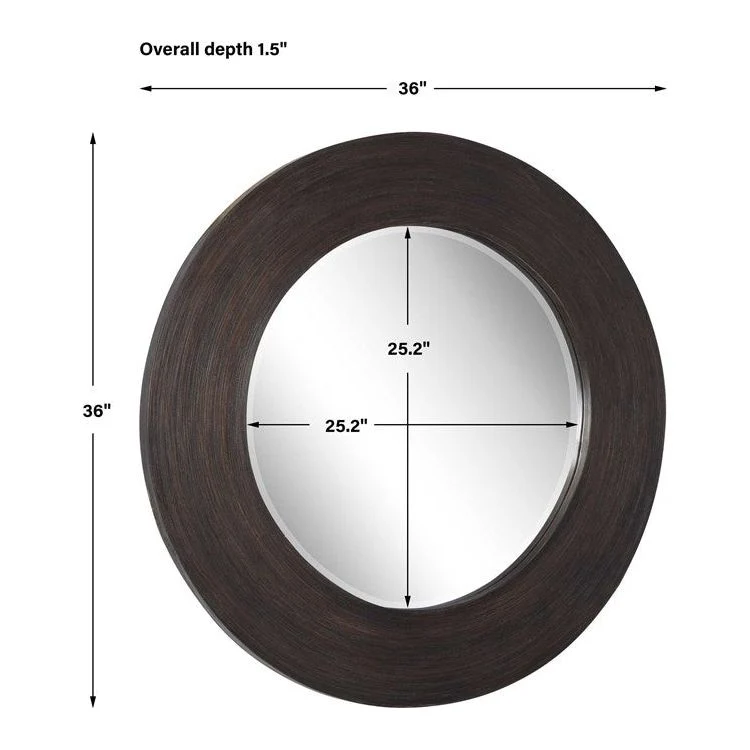 Uttermost Dutton Dark Stained Bamboo Round Mirror - Image 5
