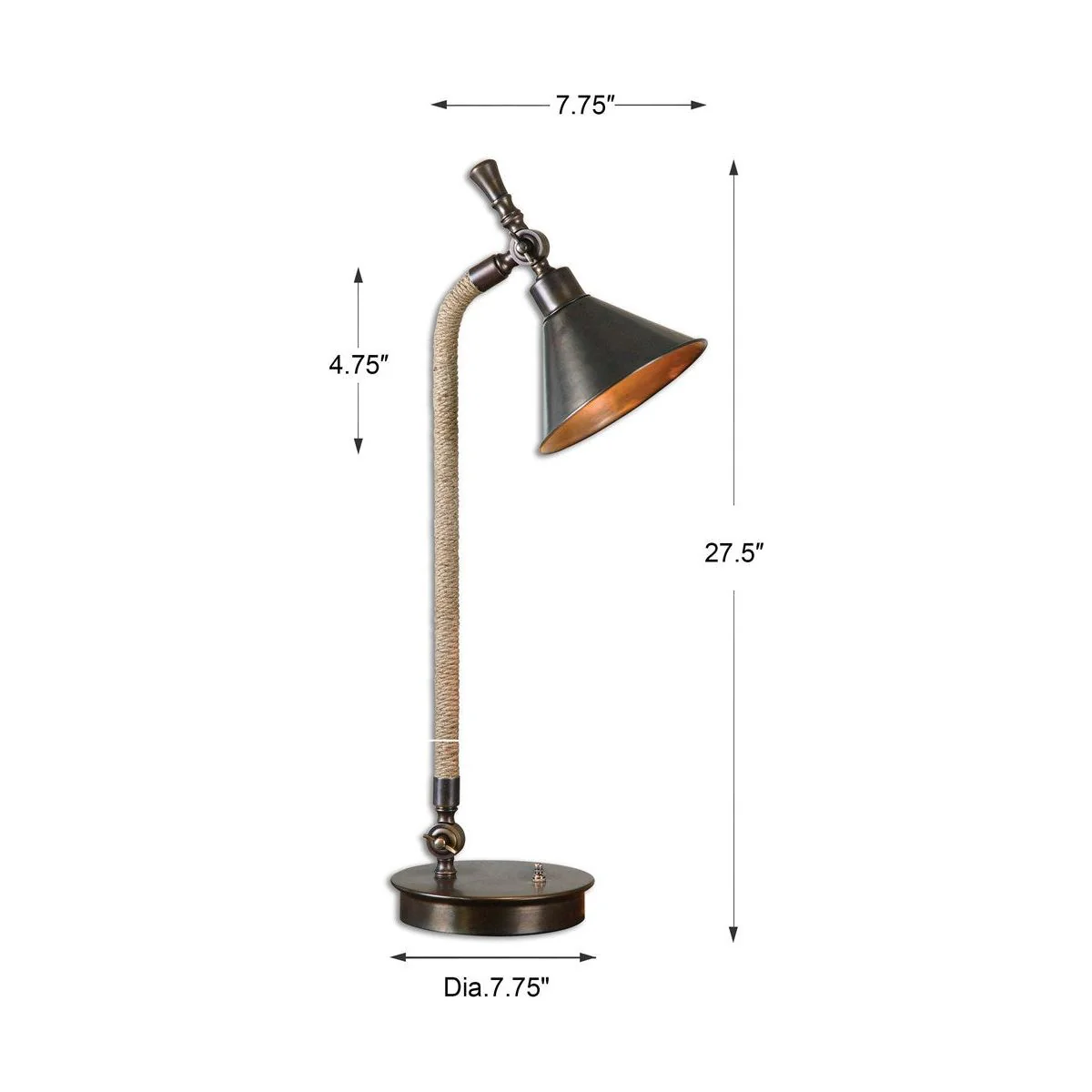 Uttermost Duvall Bronze Desk Lamp - Image 3
