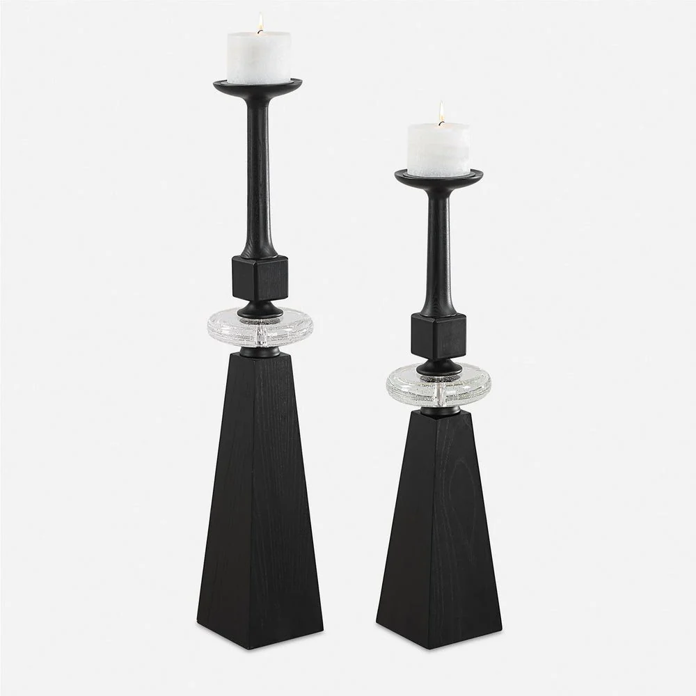 Uttermost Ebon Glow Candleholders Set Of Two - Image 2